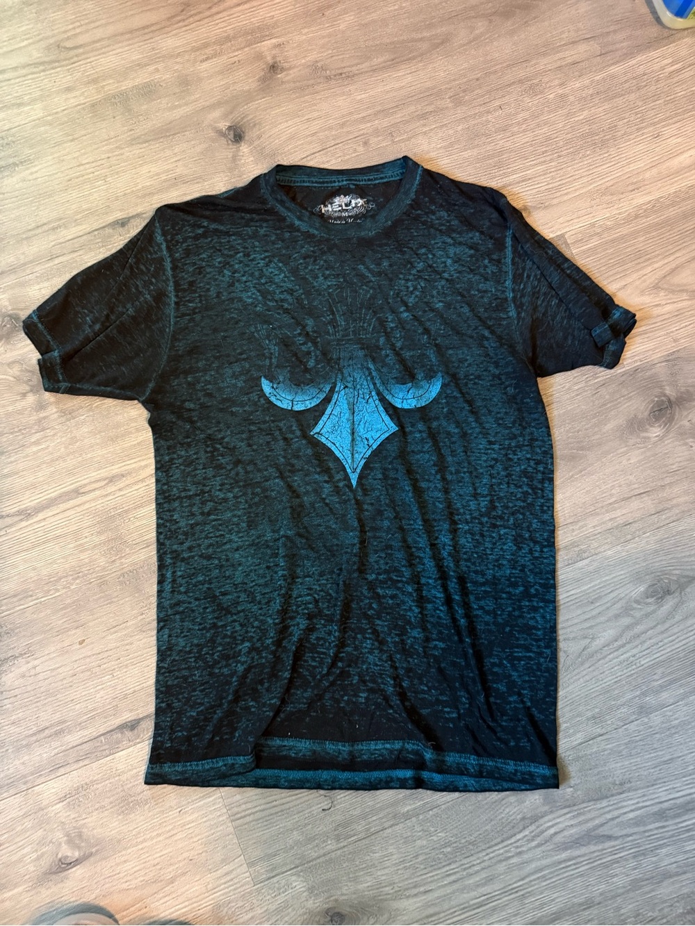 Helix Black and Teal Graphic Tee